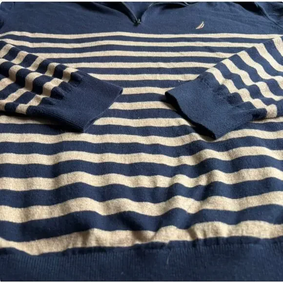 Nautica Navtech Striped Quarter-Zip Sweater XXL - Picture 4 of 7